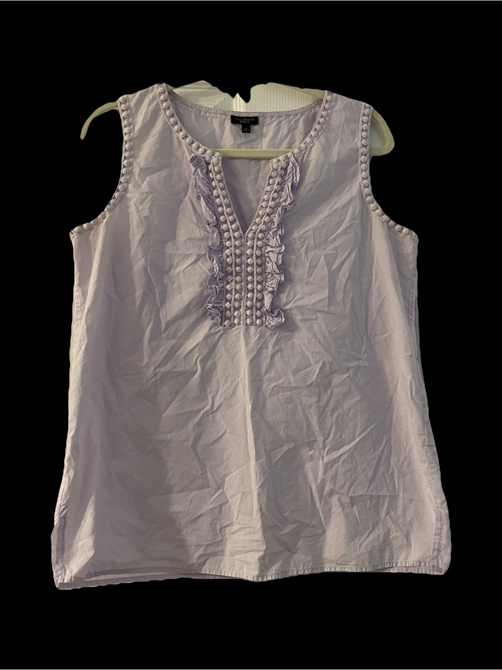 Talbots Light Lavender Sleeveless Ruffle-Trim Camisole